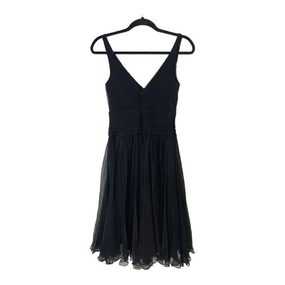 #152 TADASHI COLLECTION black silk cocktail dress - Picture 5 of 8